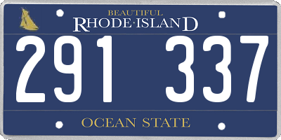 RI license plate 291337