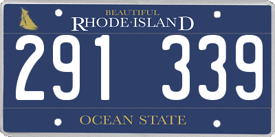 RI license plate 291339
