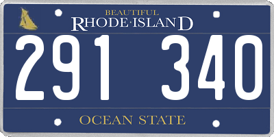 RI license plate 291340