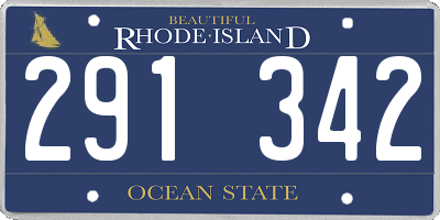 RI license plate 291342