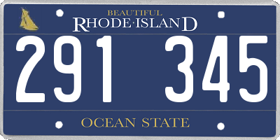 RI license plate 291345