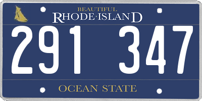 RI license plate 291347