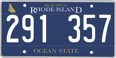 RI license plate 291357