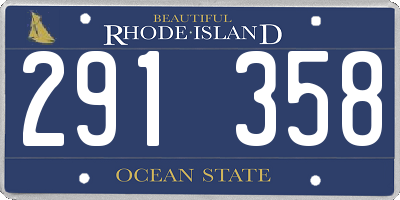 RI license plate 291358