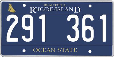 RI license plate 291361