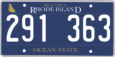 RI license plate 291363