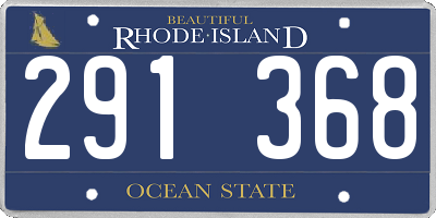 RI license plate 291368