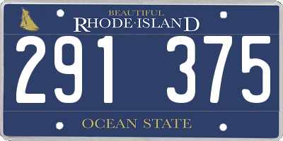 RI license plate 291375