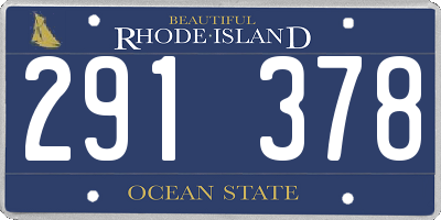 RI license plate 291378