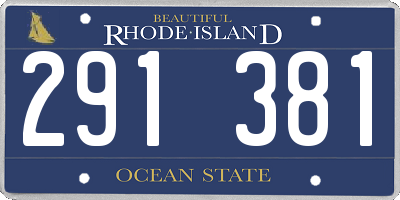 RI license plate 291381
