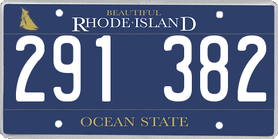 RI license plate 291382