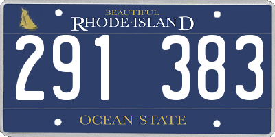 RI license plate 291383