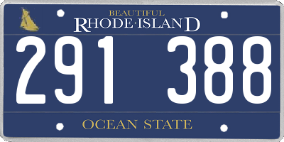 RI license plate 291388
