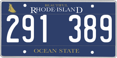 RI license plate 291389