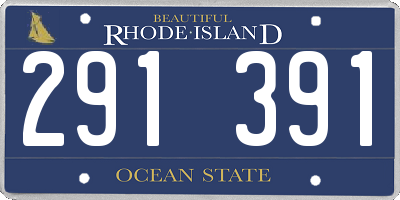 RI license plate 291391