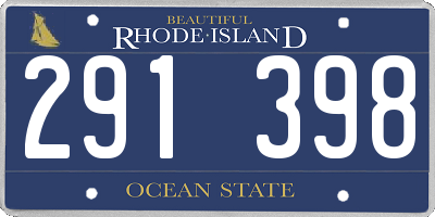 RI license plate 291398