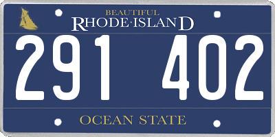 RI license plate 291402