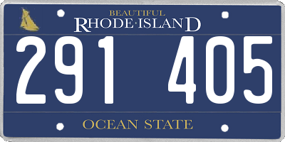 RI license plate 291405
