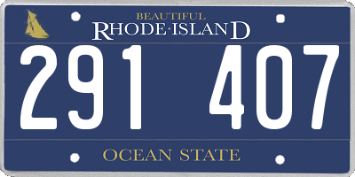 RI license plate 291407