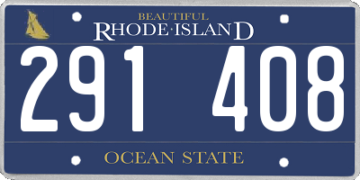 RI license plate 291408