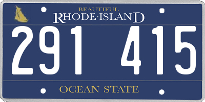RI license plate 291415