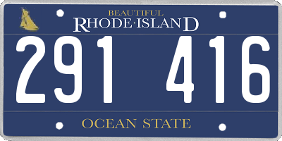 RI license plate 291416