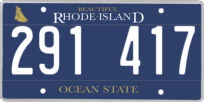 RI license plate 291417