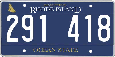 RI license plate 291418