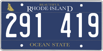 RI license plate 291419