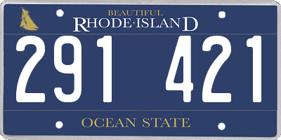 RI license plate 291421