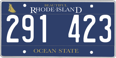 RI license plate 291423