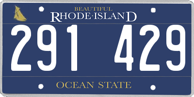 RI license plate 291429