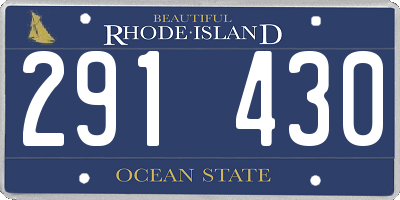 RI license plate 291430