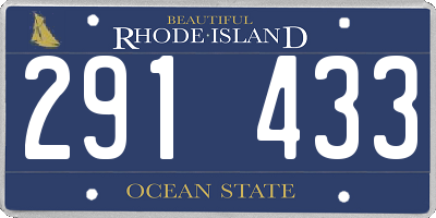 RI license plate 291433