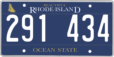 RI license plate 291434