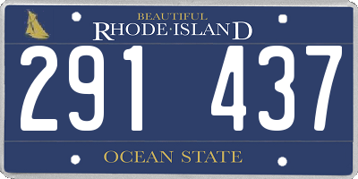RI license plate 291437