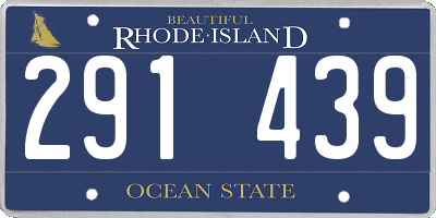 RI license plate 291439