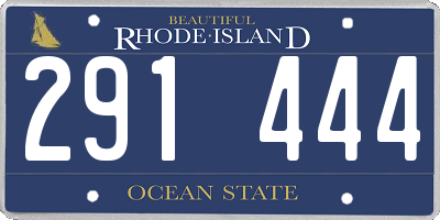RI license plate 291444