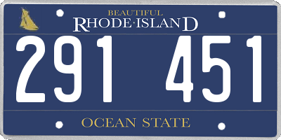 RI license plate 291451