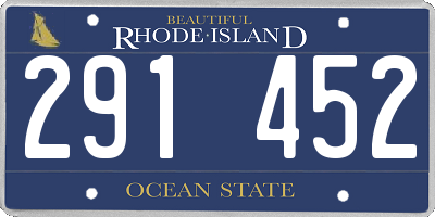 RI license plate 291452