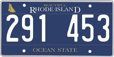 RI license plate 291453