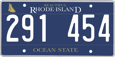 RI license plate 291454