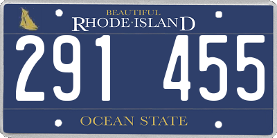 RI license plate 291455