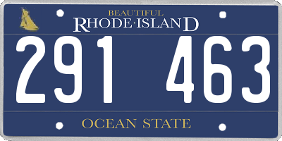 RI license plate 291463
