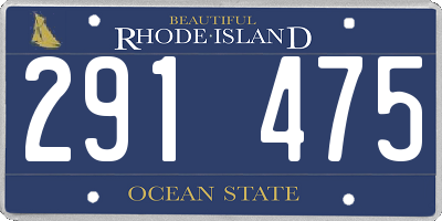 RI license plate 291475
