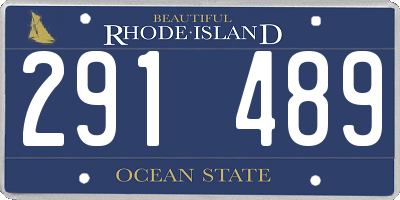 RI license plate 291489