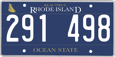 RI license plate 291498