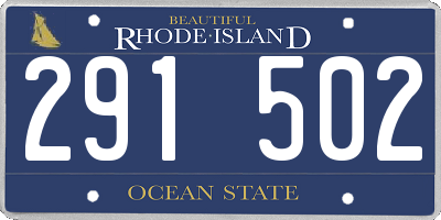 RI license plate 291502