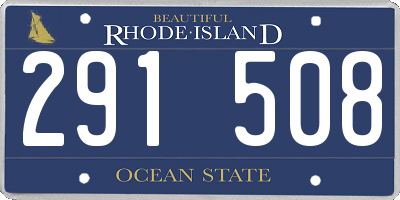 RI license plate 291508