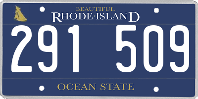 RI license plate 291509